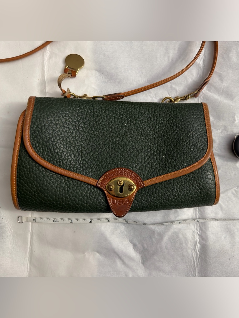Dooney & Bourke Vintage All Weather Leather Green Crossbody/Clutch Bag - Picture 8 of 10